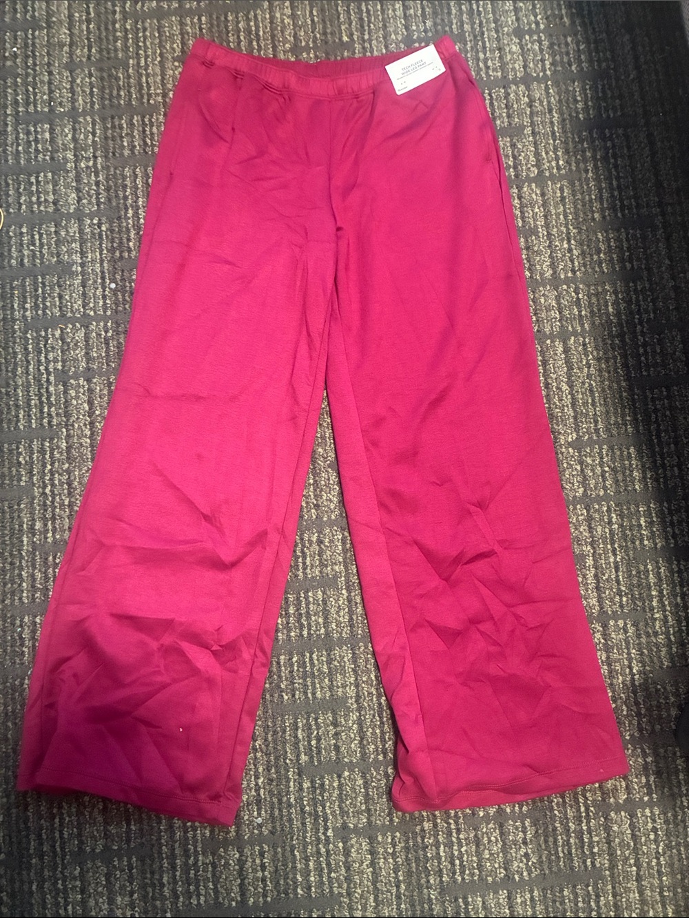 Bluenotes Women's Wide-Leg Track Pants in Fuchsia Pink